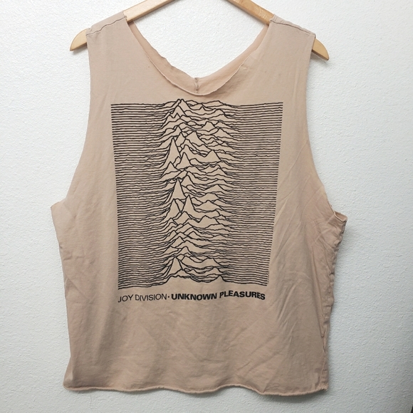 H&M Tops - 🌹H&M Joy Division Cut Off Unisex Tee Beige Size M